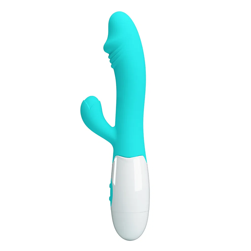 Vibrador Doble Estimulación De Pilas Snappy Verde Agua
