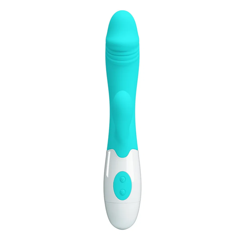 Vibrador Doble Estimulación De Pilas Snappy Verde Agua