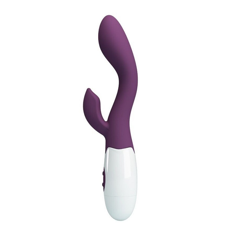 Vibrador Doble Estimulación de Pilas Brighty Morado