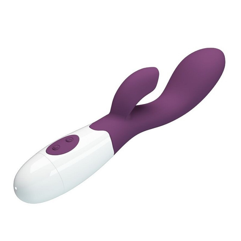 Vibrador Doble Estimulación de Pilas Brighty Morado
