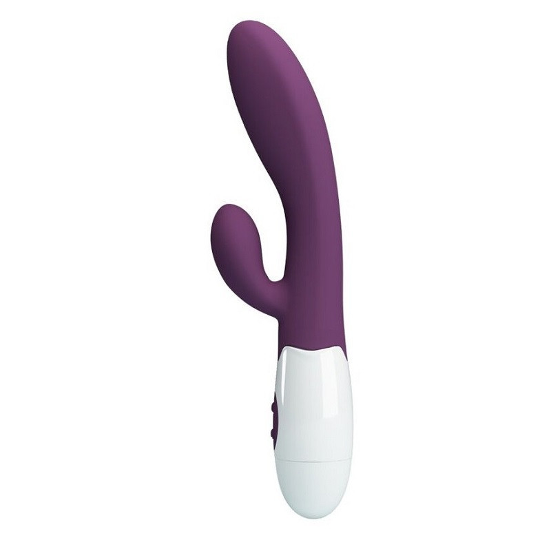 Vibrador Doble Estimulación de Pilas Alvis Morado