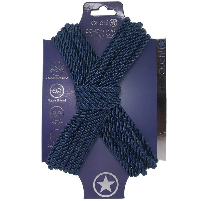 Atadura Cuerda Bondage Ouch 10 M Azul Marino