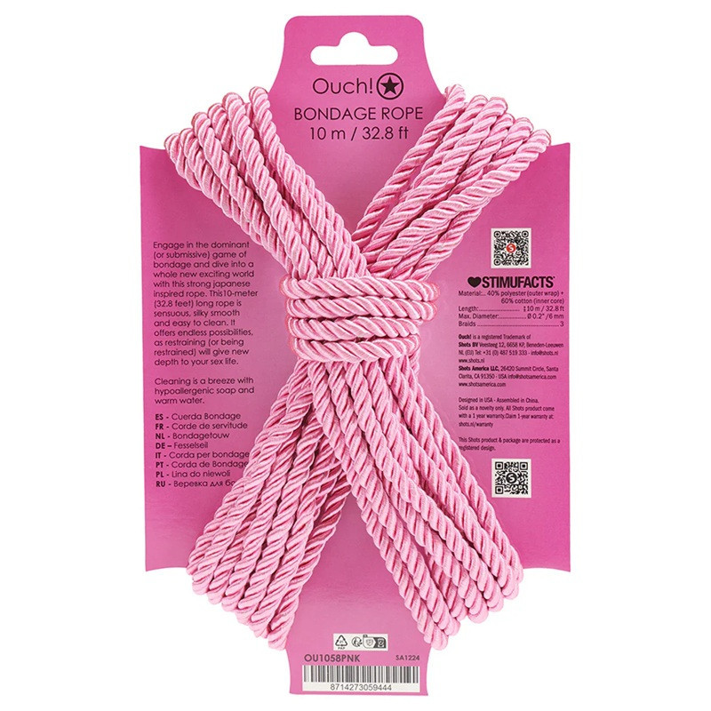 Atadura Cuerda Bondage Ouch 10 M Rosa