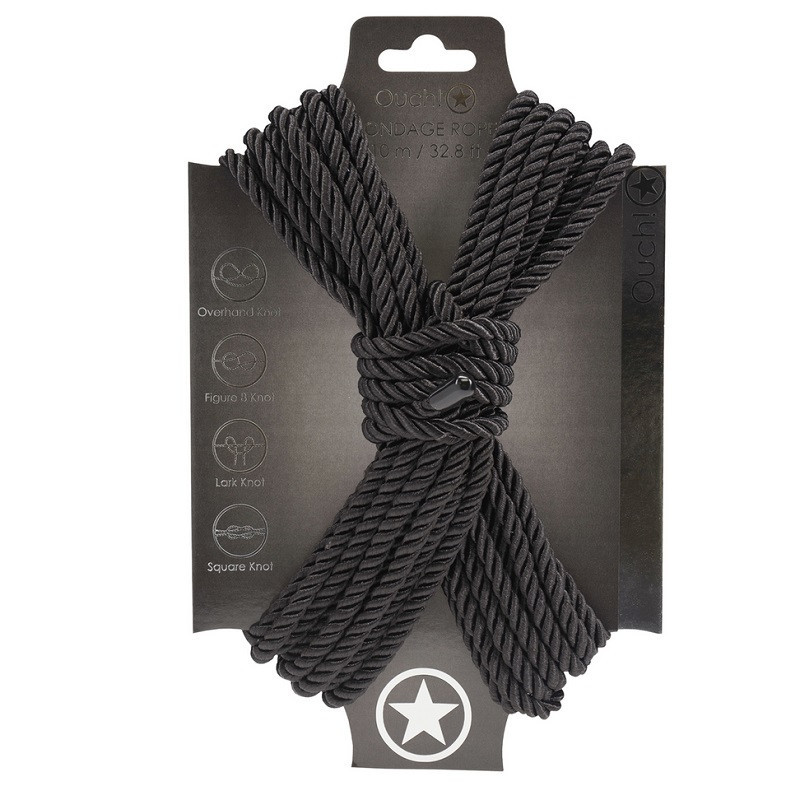 Atadura Cuerda Bondage Ouch 10 M Negro