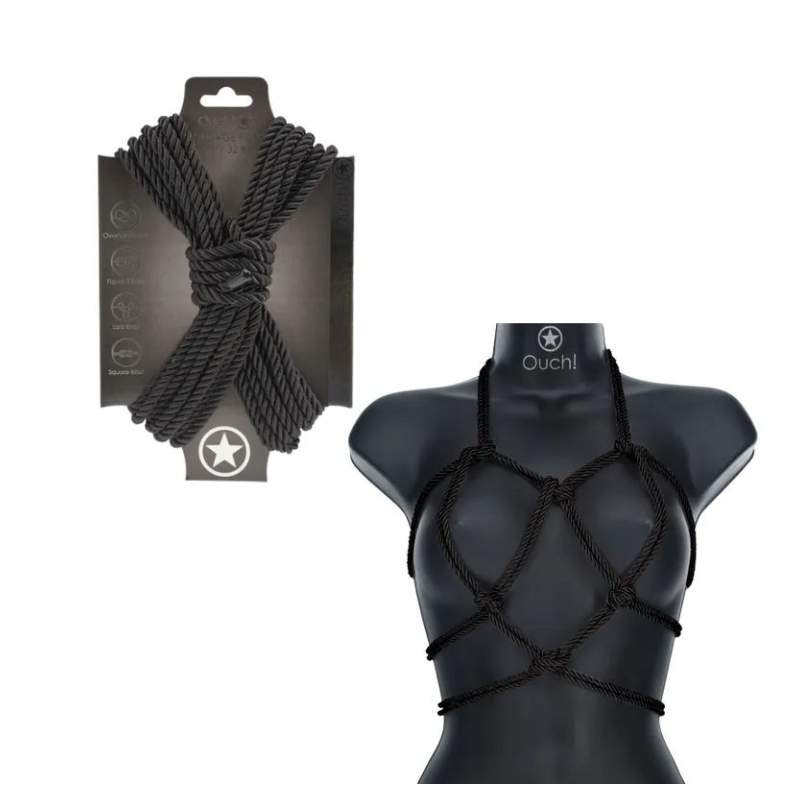 Atadura Cuerda Bondage Ouch 10 M Negro
