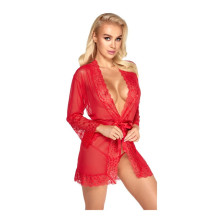 Kimono Rojo Tul y Encaje Kissable