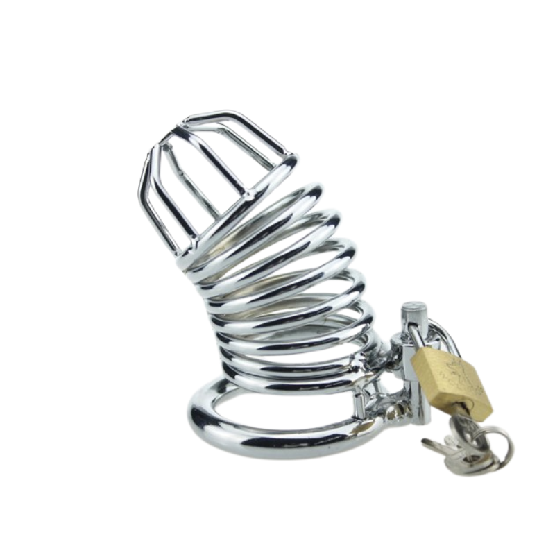 Jaula de Castidad Metal Anillo y Funda 004