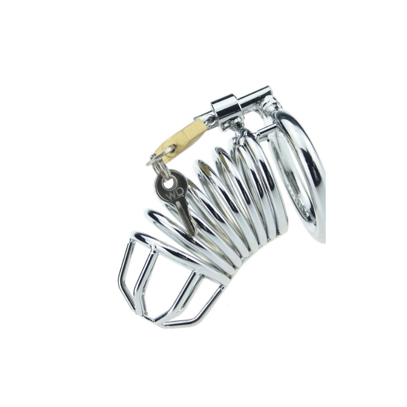 Jaula de Castidad Metal Anillo y Funda 004