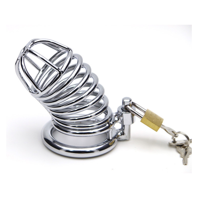 Jaula De Castidad Metal Funda y Anillo BDSM