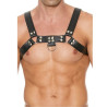 Arnés Ajustable Ouch Chest Bulldog Harness Bonded Leather Negro