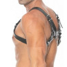 Arnés Ajustable Ouch Chest Bulldog Harness Bonded Leather Negro