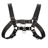 Arnés Ajustable Ouch Chest Bulldog Harness Bonded Leather Negro