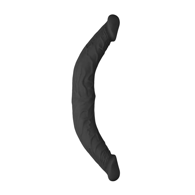 Double Dong Flexible Realrock Negro 14"