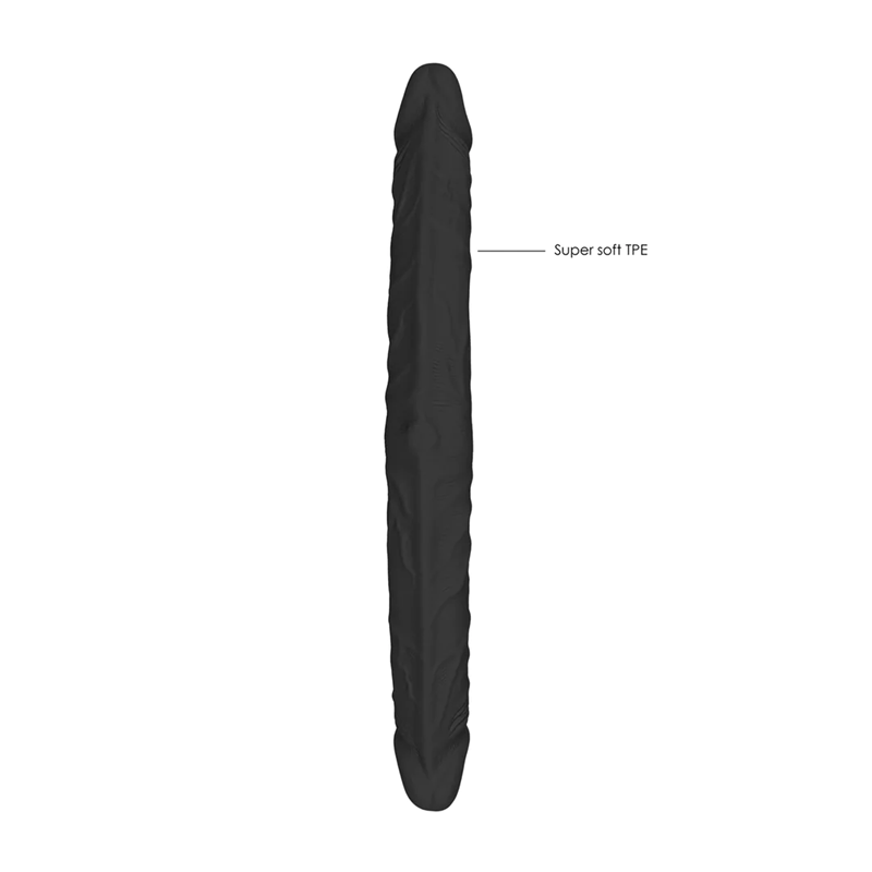 Double Dong Flexible Realrock Negro 14"