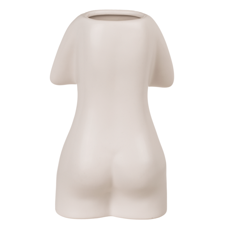Jarrón Cerámica Cuerpo Mujer Blanco