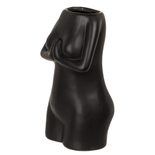 Jarrón Cerámica Cuerpo Mujer Negro