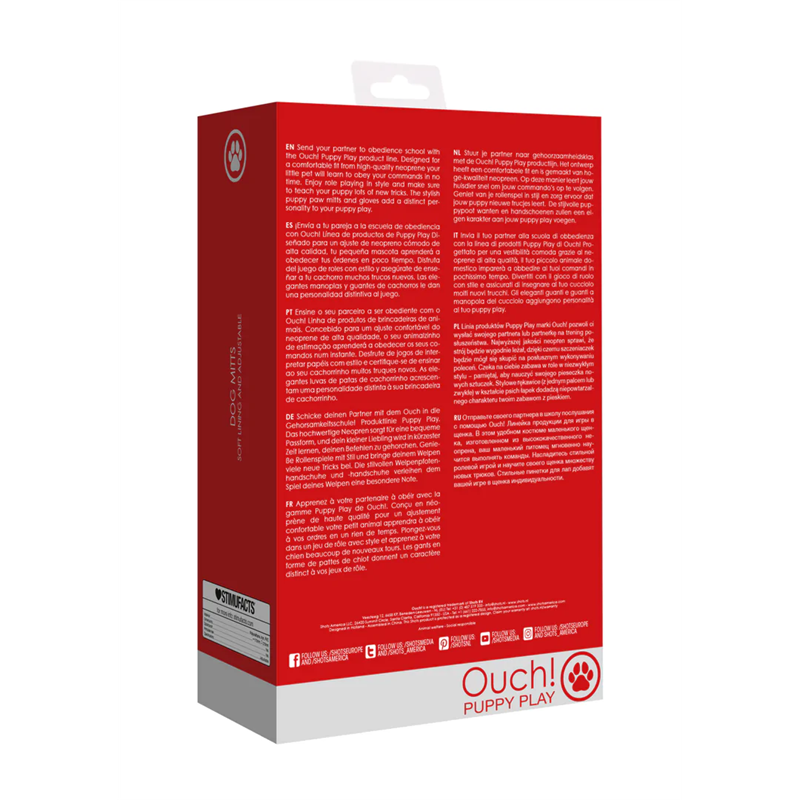 Guantes Dog Mits Solf Linning Adjusteble Red Ouch