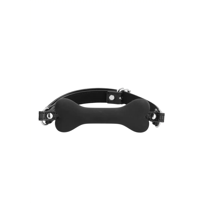 Mordaza Silicone Bone Gag Black Puppy Play Ouch