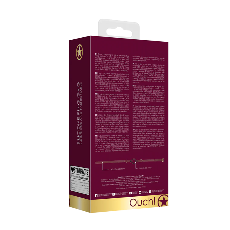 Mordaza Silicone Ring Gag Luxurious Burdeos Ouch