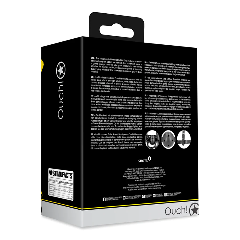 Bozal Mordaza Bola Desmontable Xtreme Ouch