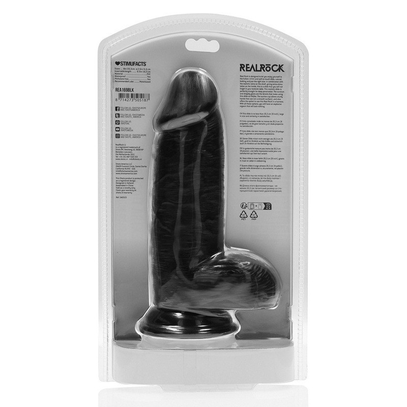 Dildo Grueso 8" Balls Realrock Negro