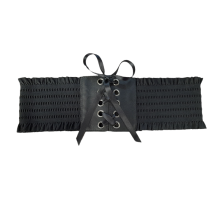 Cinturón Corsé Bajo Pecho Volantes Negro