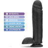 Dildo Realístico Au Naturel Bold Huge 10" Negro