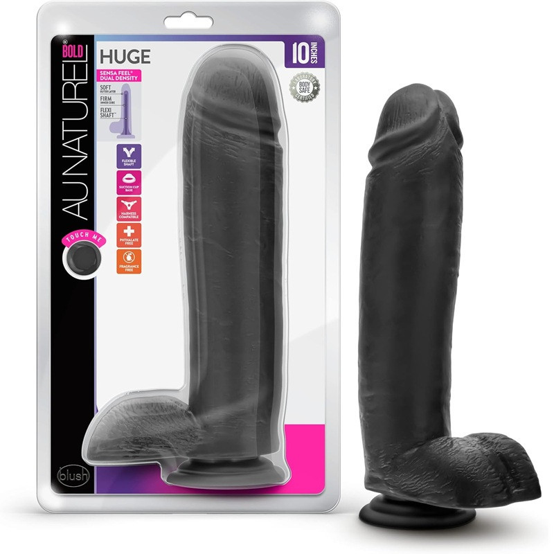 Dildo Realístico Au Naturel Bold Huge 10" Negro