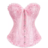 Corset  y Tanga Brocado Rosa