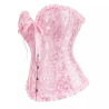 Corset  y Tanga Brocado Rosa