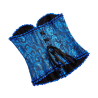Corset y Tanga Brocado Azul