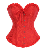 Corset y Tanga Brocado Rojo