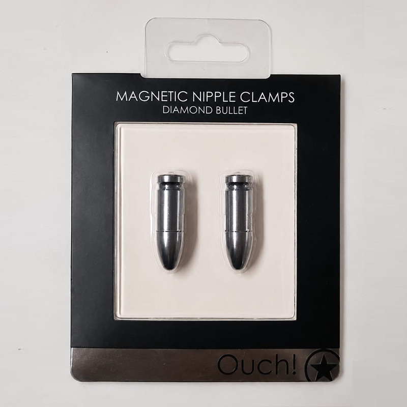 Imanes Pezones Ouch Magnetic Nipple Clamps Diamond Bullet Gris