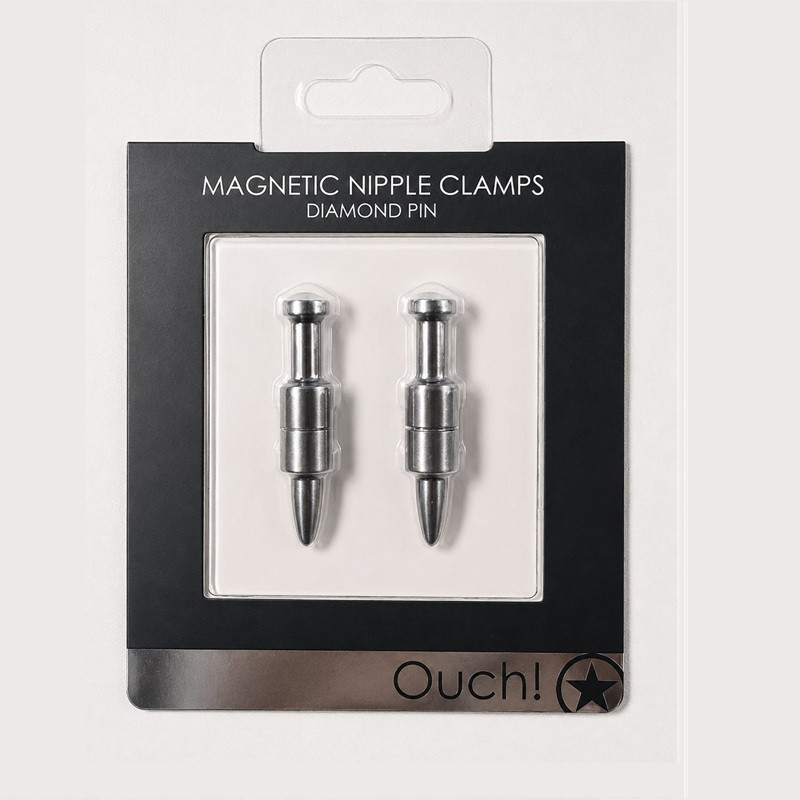 Imanes Pezones Ouch Magnetic Nipple Clamps Diamond Pin Gris