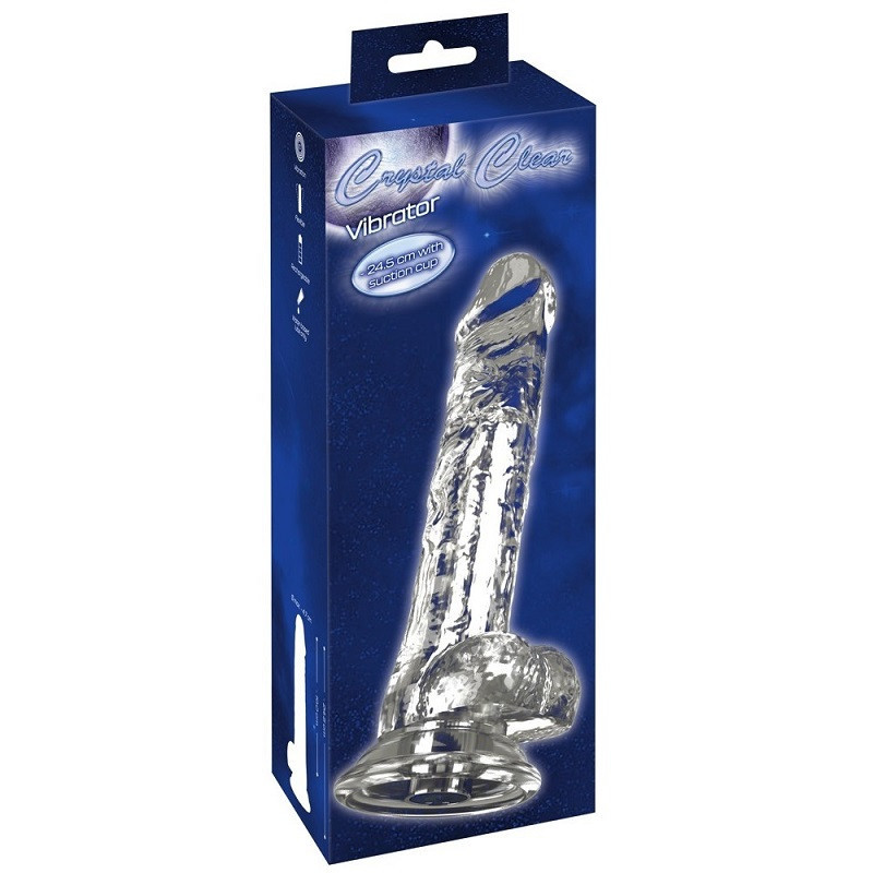Vibrador Recargable Ventosa Crystal Clear