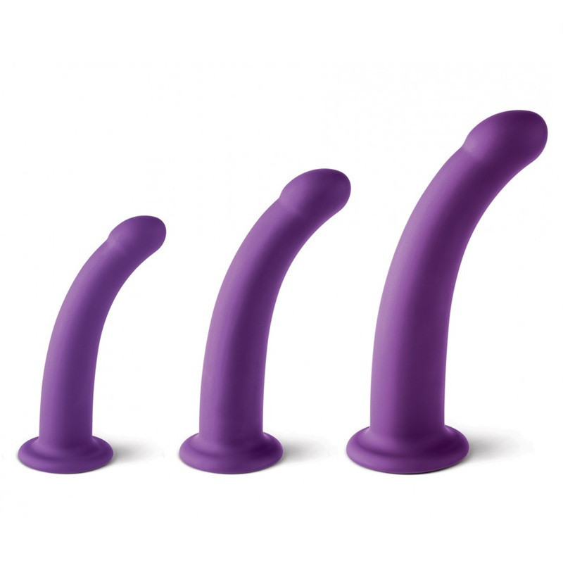 Set Arnés + 3 Dildos Silicona Virgite Morado