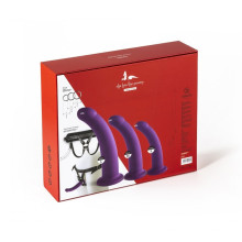 Set Arnés + 3 Dildos Silicona Virgite Morado