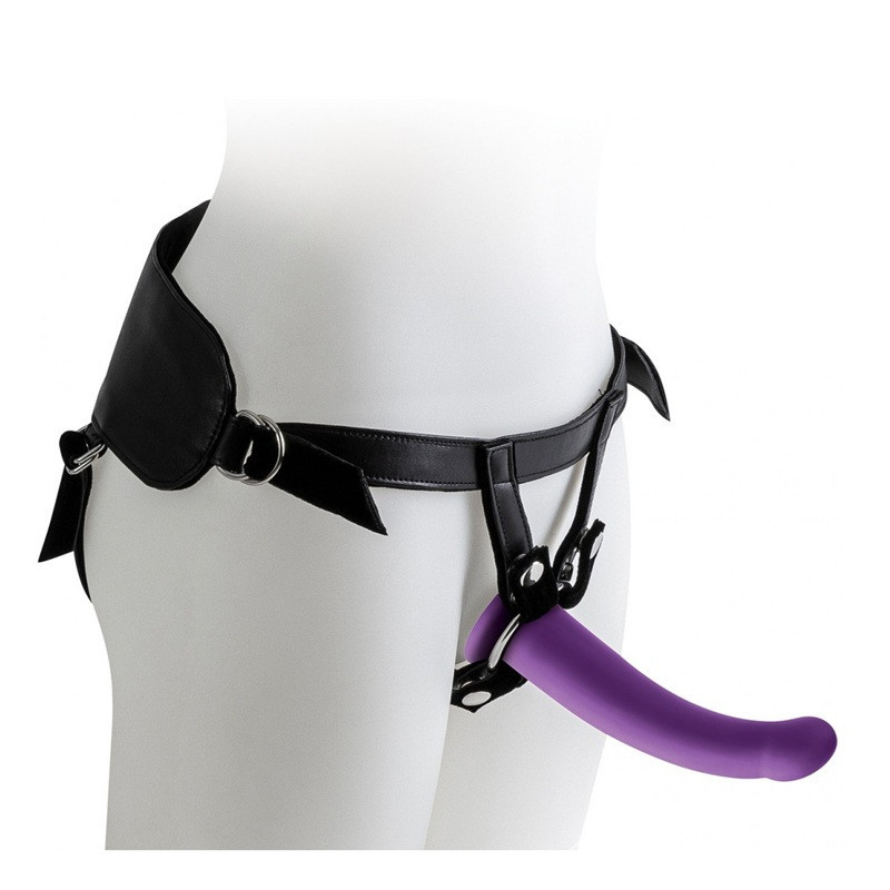 Set Arnés + 3 Dildos Silicona Virgite Morado