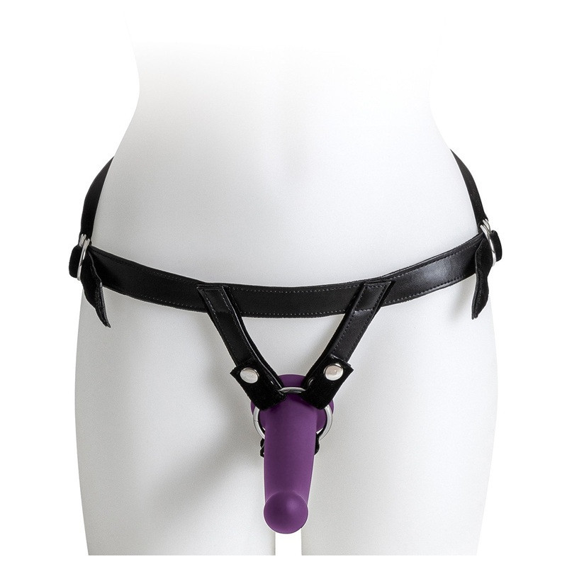 Set Arnés + 3 Dildos Silicona Virgite Morado