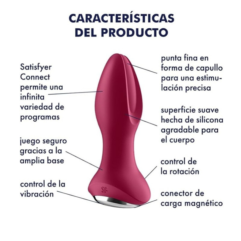 Satisfyer Rotator Plug 2+ Connect App Burdeos