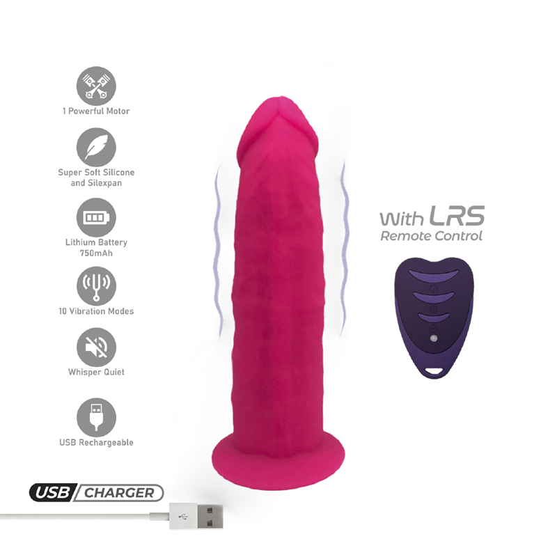 Vibrador Recargable Control Remoto Silexd 7" Modelo 2 Rosa