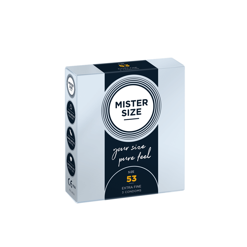3 Preservativos Mister Size Talla 53 Extrafinos