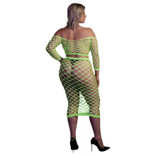 Conjunto Top y Falda Neon Green Ouch 834