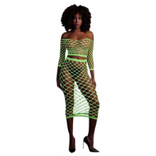 Conjunto Top y Falda Neon Green Ouch 834