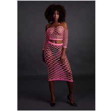 Conjunto Top y Falda Neon Pink Ouch 834