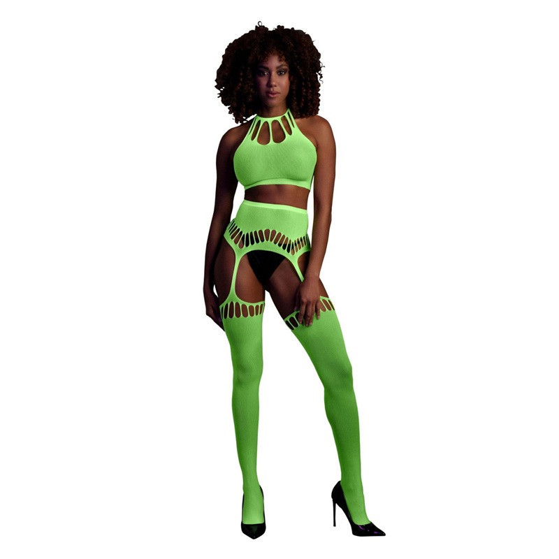 Conjunto Halter Neck Neon Green Ouch 838