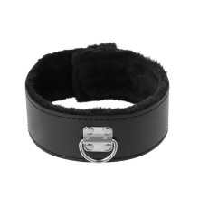 Collar Y Correa Darkness Black Furry Collar With Leash