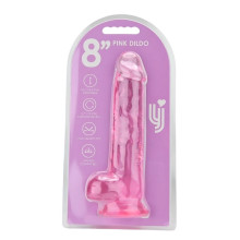 Dildo Jelly Realistico Balls Rosa Loving Joy 8"
