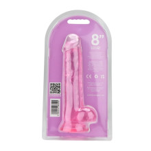 Dildo Jelly Realistico Balls Rosa Loving Joy 8"