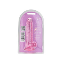 Dildo Jelly Realistico Balls Pink Loving Joy 7"
